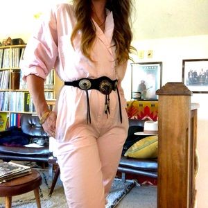 80s 90s retro pink jumpsuit